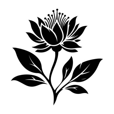 Nilüfer çiçeği ikonu. Çiçekli nilüfer çiçeği sembolü, web ve mobil tasarım için imza