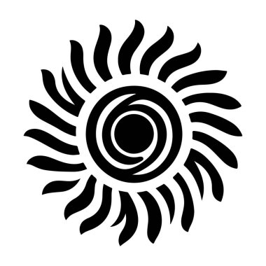 Güneş ikonu vektörü. İnce çizgi işareti. İzole edilmiş kontür sembolü gösterimi