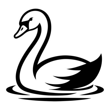 Kuğu. Web simgesi basit illüstrasyon