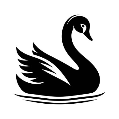 Kuğu siyah vektör illüstrasyonu