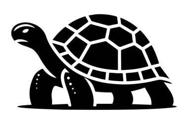 kaplumbağa simgesi, vektör illüstrasyonu, beyaz arkaplanda siyah işaret