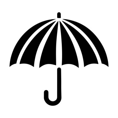 Şemsiye siluet vektör simgesi sanatı 