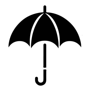 şemsiye siluet vektör simgesi