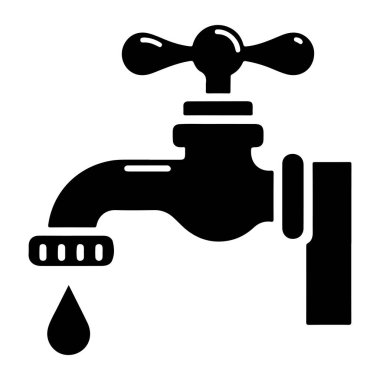 Musluk musluğu simgesi. Web tasarımı için tap vektör sembolünün özet çizimi