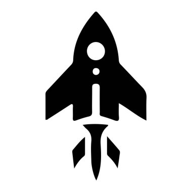 Roket Glyph Vektör Simgesi Tasarımı