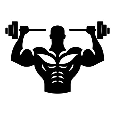 Beyaz arkaplanda vektör halteri silueti simgesi