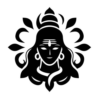 Shiva ikonunun Hindu tanrıçası, basit stil.