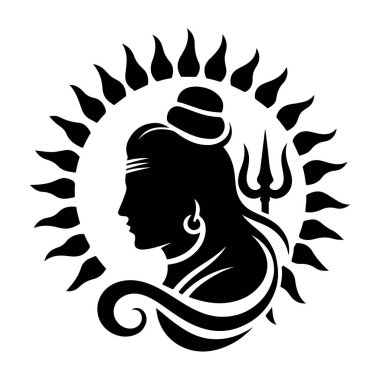 Shiva vektör illüstrasyonunun silüeti.