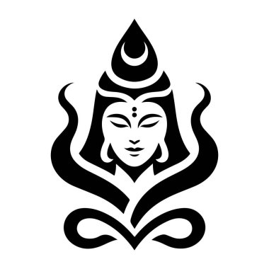 Arkaplanda siyah vektör simgesi, Buddha