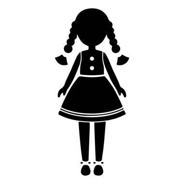 Beyaz arka planda izole edilmiş siluet kız