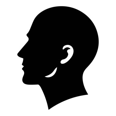 bir erkek ikonu ile baş. vektör illüstrasyonu.