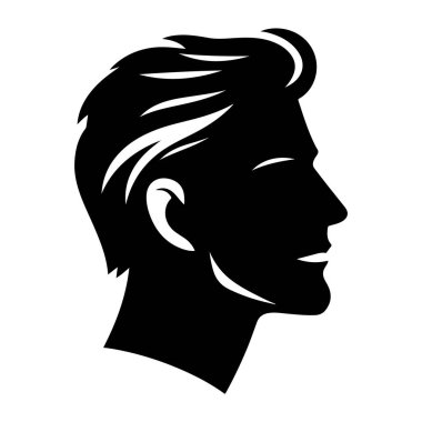 Beyaz arka planda bir adamın vektör silueti.