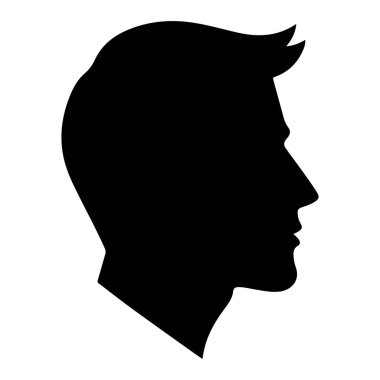 Genç bir adamın başı. Profil. vektör illüstrasyonu