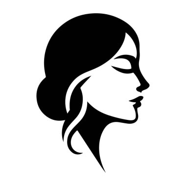 güzel kadın yüz vektör simgesi tasarımı