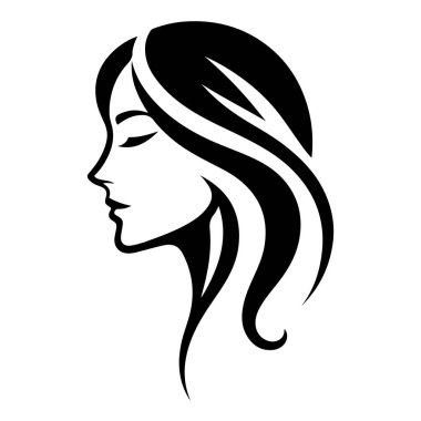 Güzel bir kadın profilinin vektör çizimi