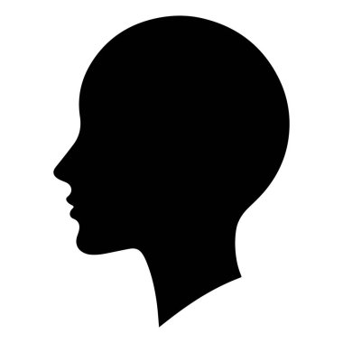 Beyaz bir geçmişi olan genç bir kadının silueti..