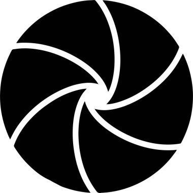 Kamera Açıklığı Silüeti Resimlendirme Vektör Grafik Tasarımı