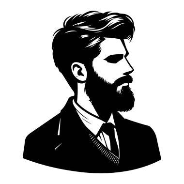 Sakallı hippi bir adamın portresi.