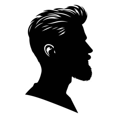Sakallı, vektör resimli genç bir erkeğin profil görüntüsü