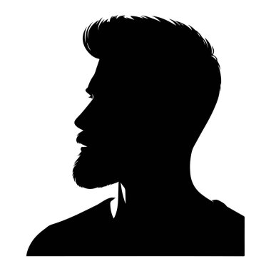 Sakallı ve bıyıklı adam. Beyaz arkaplanda izole edilmiş vektör çizimi. Sakallı adam.