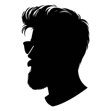 Sakallı ve bıyıklı adam. vektör