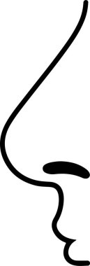 Basit Siyah Siluet Burun Vektörü İllüstrasyonu