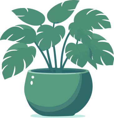 Bir saksıda saksı, illüstrasyon, beyaz arkaplanda vektör