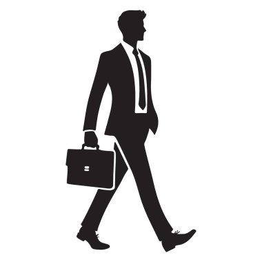 İş adamı bavuluyla yürüyor.