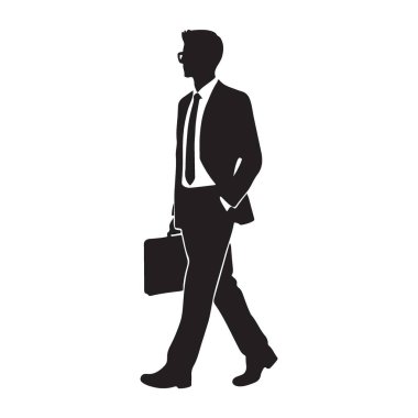 iş adamı çanta vektör illüstrasyon grafik tasarımı ile yürüyor