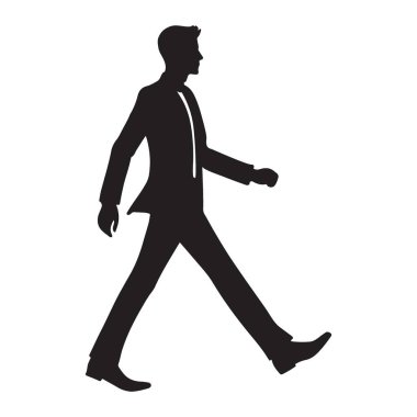 İş adamı yürüyen siluet simgesi