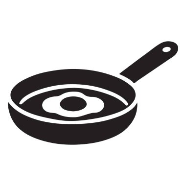 Pan Siluet Çiziminde Lezzetli Kızarmış Yumurta