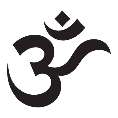 Noktalı Mandala Tasarımlı Zarif Om Sembol Silueti Çizimi