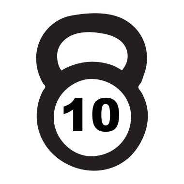 Güçlü Kettlebell Siluet Spor ve Güç Eğitimi Çizimi