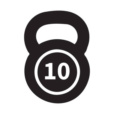 Güçlü Kettlebell Siluet Spor ve Güç Eğitimi Çizimi