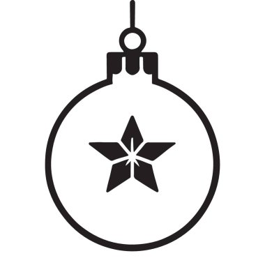 Zarif Siyah Siluet Noel Süslemesi Kar Tanesi Tasarımı