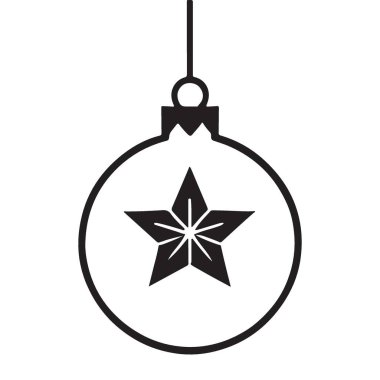 Zarif Siyah Siluet Noel Süslemesi Kar Tanesi Tasarımı