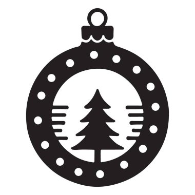 Zarif Siyah Siluet Noel Süslemesi Kar Tanesi Tasarımı