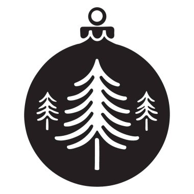 Zarif Siyah Siluet Noel Süslemesi Kar Tanesi Tasarımı