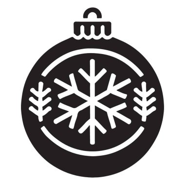 Zarif Siyah Siluet Noel Süslemesi Kar Tanesi Tasarımı