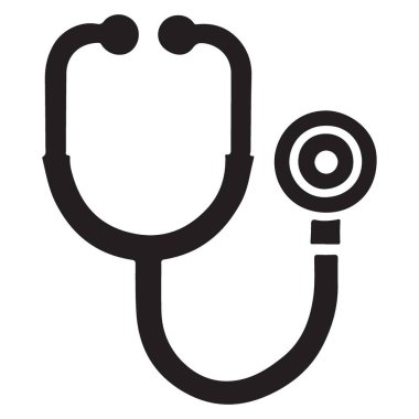 Stetoskop simgesi. Stetoskop vektör simgesi web için basit örnek