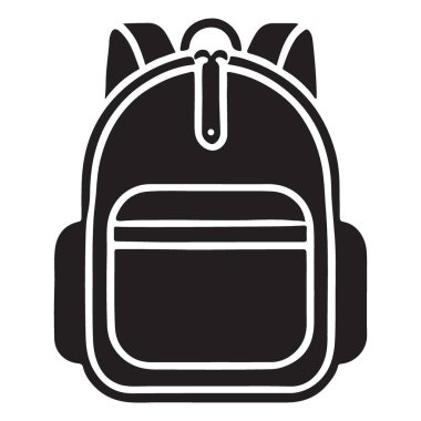 Klasik Kara Sırt Çantası Silüeti Okul ya da Seyahat İçin Mükemmel