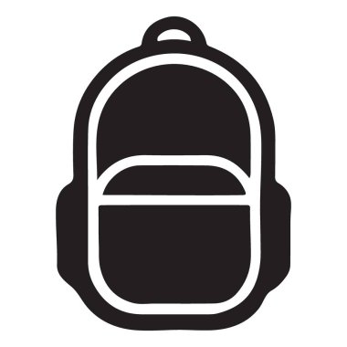Klasik Kara Sırt Çantası Silüeti Okul ya da Seyahat İçin Mükemmel