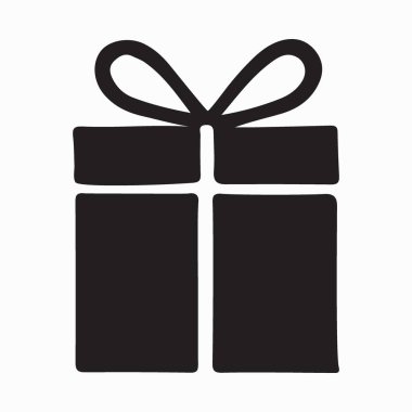 Zarif Siyah Siluet Hediye Kutusu İllüstrasyonu Tatil Tasarımları İçin Mükemmel