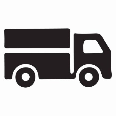 Hızlı Teslimat Kamyonu Siluet Çizim Vektörü Grafiksel