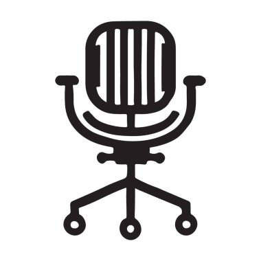 Modern Ergonomik Ofis Başkanı Siluet Çizim Tasarımı