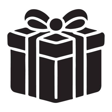 Zarif Siyah Siluet Hediye Kutusu İllüstrasyonu Tatil Tasarımları İçin Mükemmel