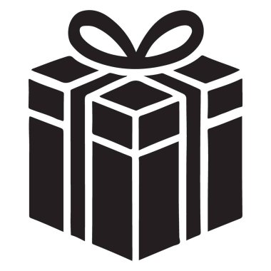 Zarif Siyah Siluet Hediye Kutusu İllüstrasyonu Tatil Tasarımları İçin Mükemmel