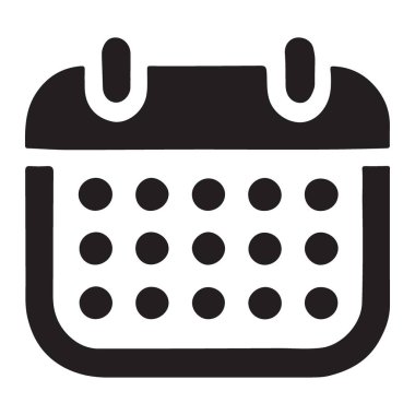 Zamanlama ve Planlama için Basit Siyah Siluet Takvim Simgesi