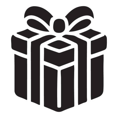 Zarif Siyah Siluet Hediye Kutusu İllüstrasyonu Tatil Tasarımları İçin Mükemmel