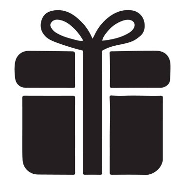 Zarif Siyah Siluet Hediye Kutusu İllüstrasyonu Tatil Tasarımları İçin Mükemmel